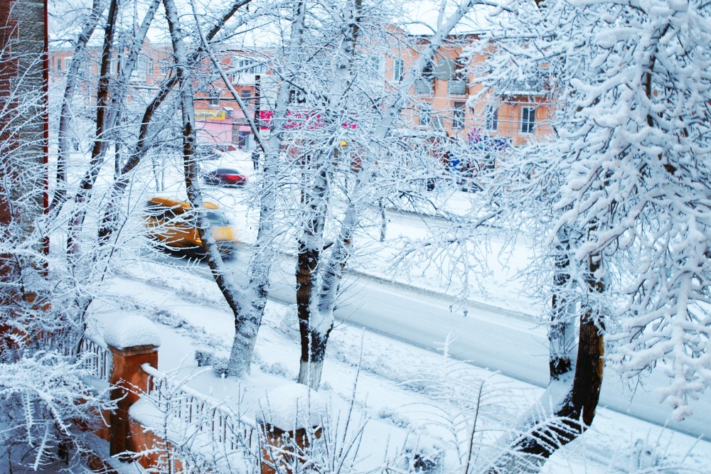 Морозный день в городе