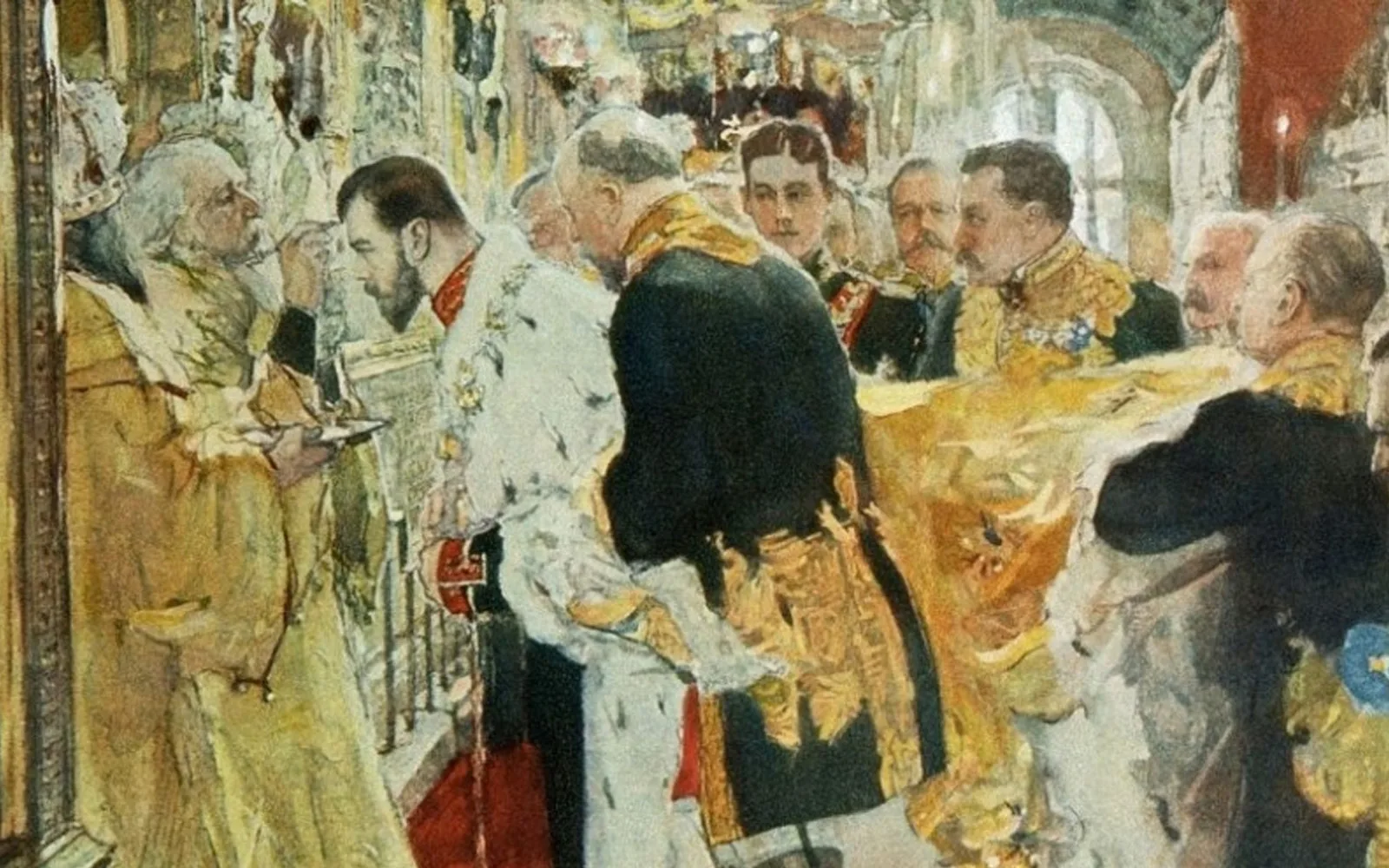 Миропомазание Николая II – фрагмент картины